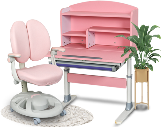 RXC0 핑크 틸팅 데스크톱 작은 공간 밀도 보드 핸드 드라이브 어린이 키 조절 가능한 스터디 책상 및 의자